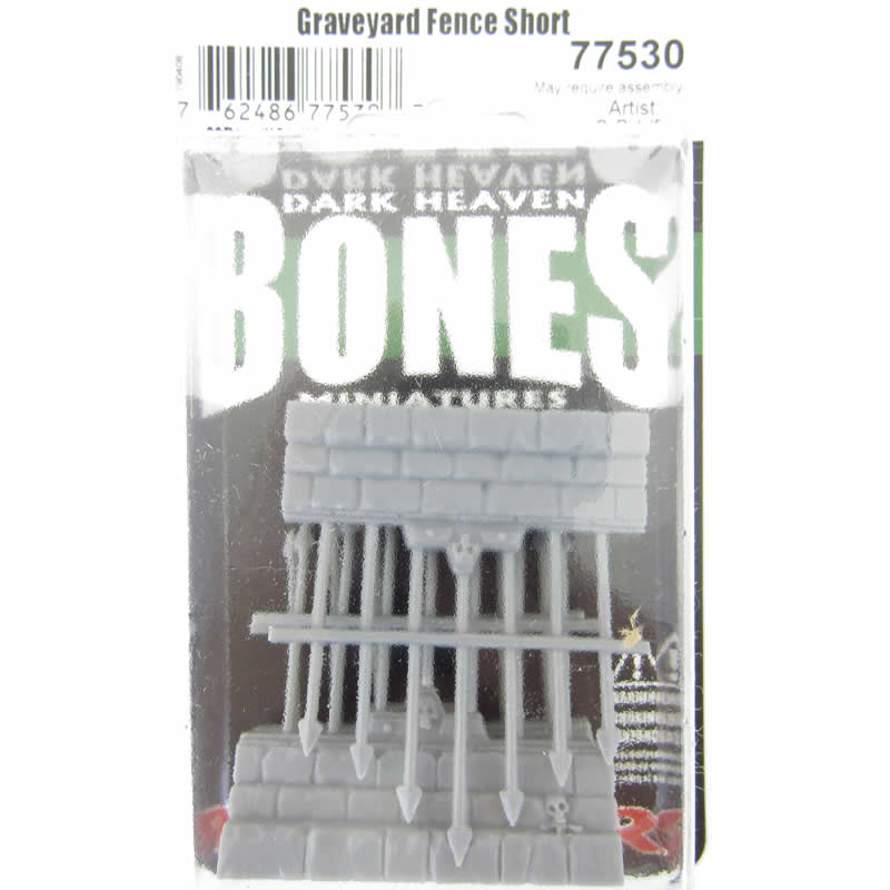 RPR77530 Graveyard Short Fences Miniature 25mm Heroic Scale Dark Heaven Bones Reaper Miniatures (ONLINE ORDER ONLY)