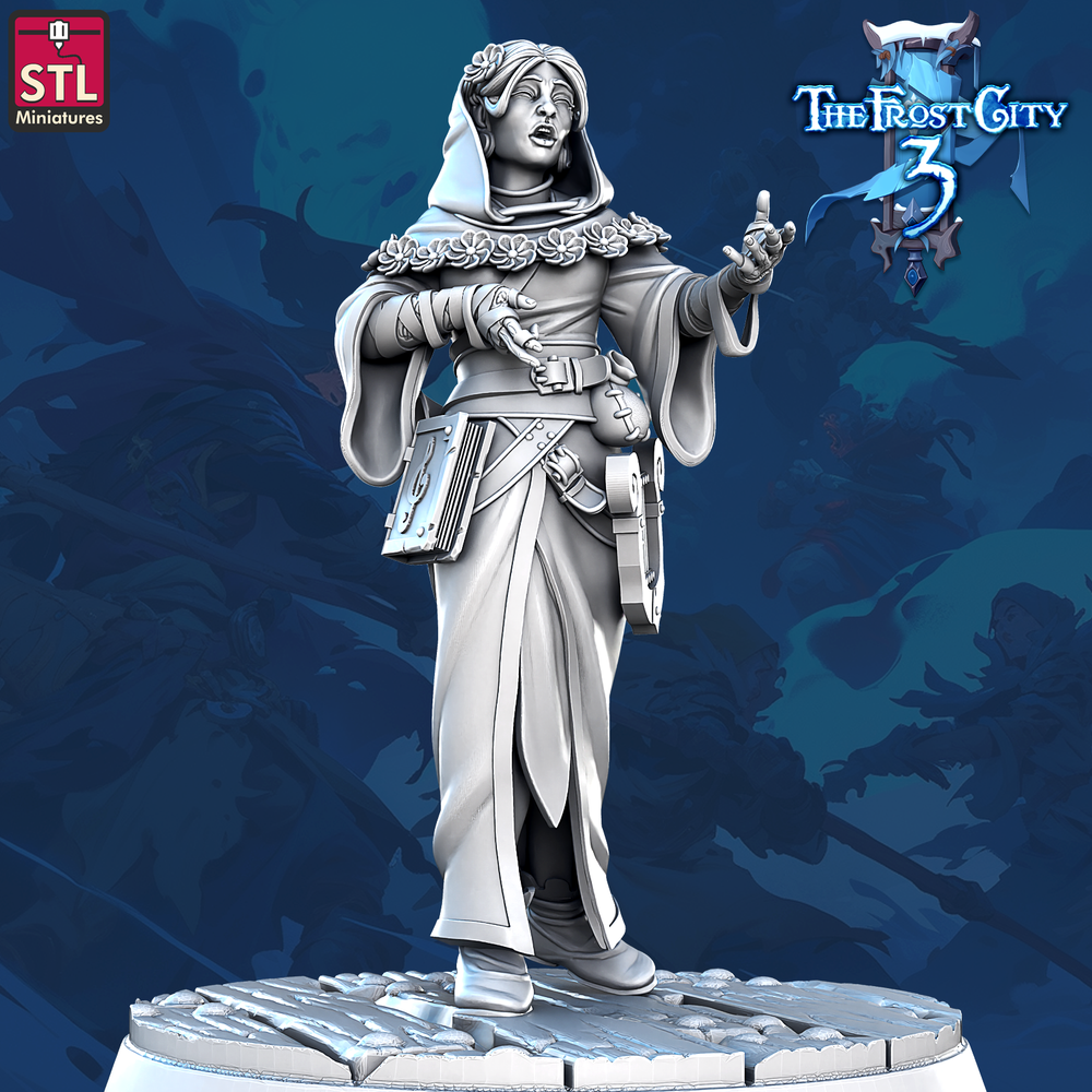3D Printed STL Miniatures Mages Set Core Characters The Frost City 3 28 - 32mm War Gaming D&D (Online Only)
