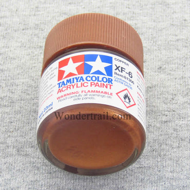 TAM81306 XF6 Copper Flat Acrylic 23ml (3/4oz) Bottle Hobby Paint Tamiya (ONLINE ORDER ONLY)