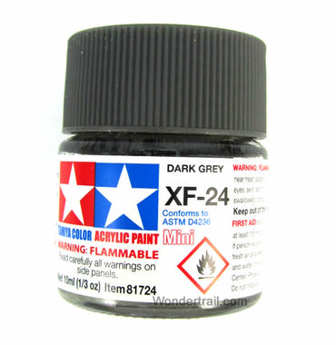 TAM81724PT Mini XF-24 Flat Dark Grey Acrylic 10ml (1/3oz) Bottle Hobby Paint Tamiya (ONLINE ORDER ONLY)