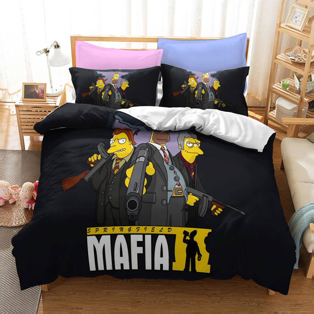 The Simpsons Pattern Bedding Set Quilt Covers Without Filler (Online Order Only)