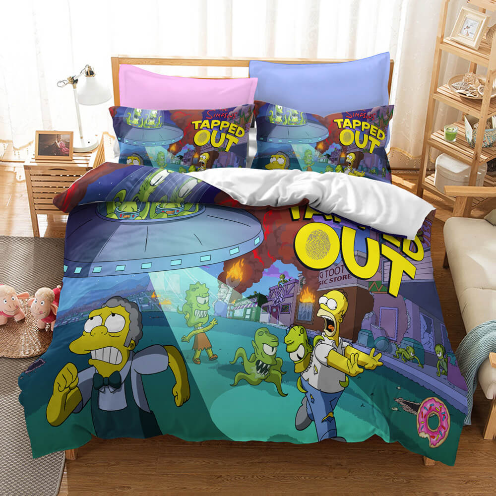 The Simpsons Pattern Bedding Set Quilt Covers Without Filler (Online Order Only)