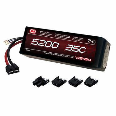 VEN-15092BAT 35C 2S 7.4V 5200mAh LiPo Battery With Deans Tamiya EC3 Traxxas Plug RC Venom (ONLINE ORDER ONLY)