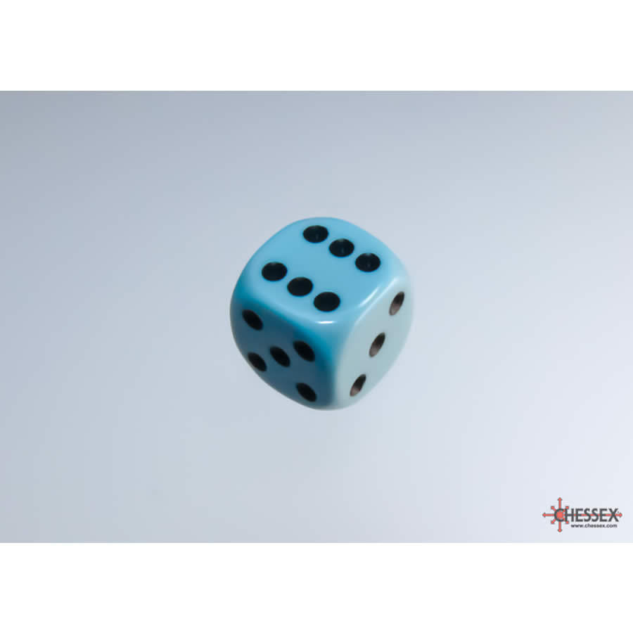 WCX25866E12 Blue Pastel Dice with Black Pips D6 12mm (1/2in) Pack of 12 (ONLINE ORDER ONLY)