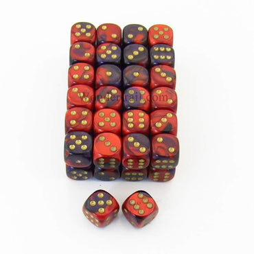 WCXDG1626E50 Purple Red Gemini Dice White Pips D6 16mm Pack of 50 (ONLINE ORDER ONLY)