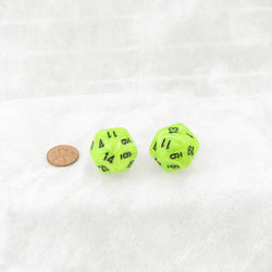 WCXLV2000E2 Bright Green Vortex Mega-Hedral with Black Colored Numbers 20mm (25/32in) D20 Pack of 2 (ONLINE ORDER ONLY)