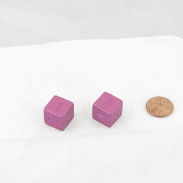 WCXPH0657E2 Purple Faux Metal Jacket Dice Uncolored Numbers D6 16mm (5/8in) Pack of 2 (ONLINE ORDER ONLY)