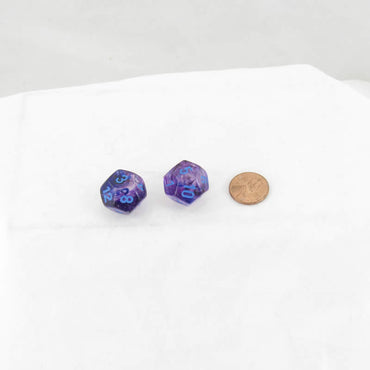 WCXPN1257E2 Nocturnal Nebula Luminary Dice Blue Numbers 16mm (5/8in) D12 Set of 2 (ONLINE ORDER ONLY)