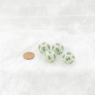 WCXPQ1265E4 Green Pastel Dice with Black Numbers D12 Aprox 16mm (5/8in) Pack of 4 (ONLINE ORDER ONLY)