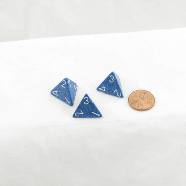 WKP00069E3 Water Elemental Dice White Numbers D4 16mm Pack of 3 (ONLINE ORDER ONLY)