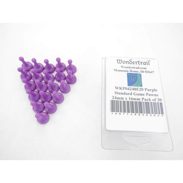 WKP04248E20 Purple Standard Game Pawns 24mm x 16mm Pack of 20 (ONLINE ORDER ONLY)