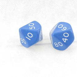 WKP04812E2 Blue Jumbo Dice with White Numbers DT10 25mm Pack of 2 (ONLINE ORDER ONLY)