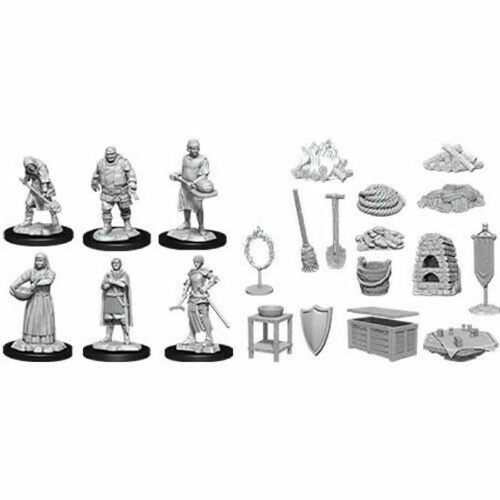 WZK90121 Towns People Castle No. 2 Miniatures Deep Cuts Unpainted Miniatures (ONLINE ORDER ONLY)