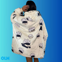 Jujutsu Kaisen Gojo Wearable Blanket Hoodie for Adults & Kids | OLM Toys (ONLINE ORDER ONLY)