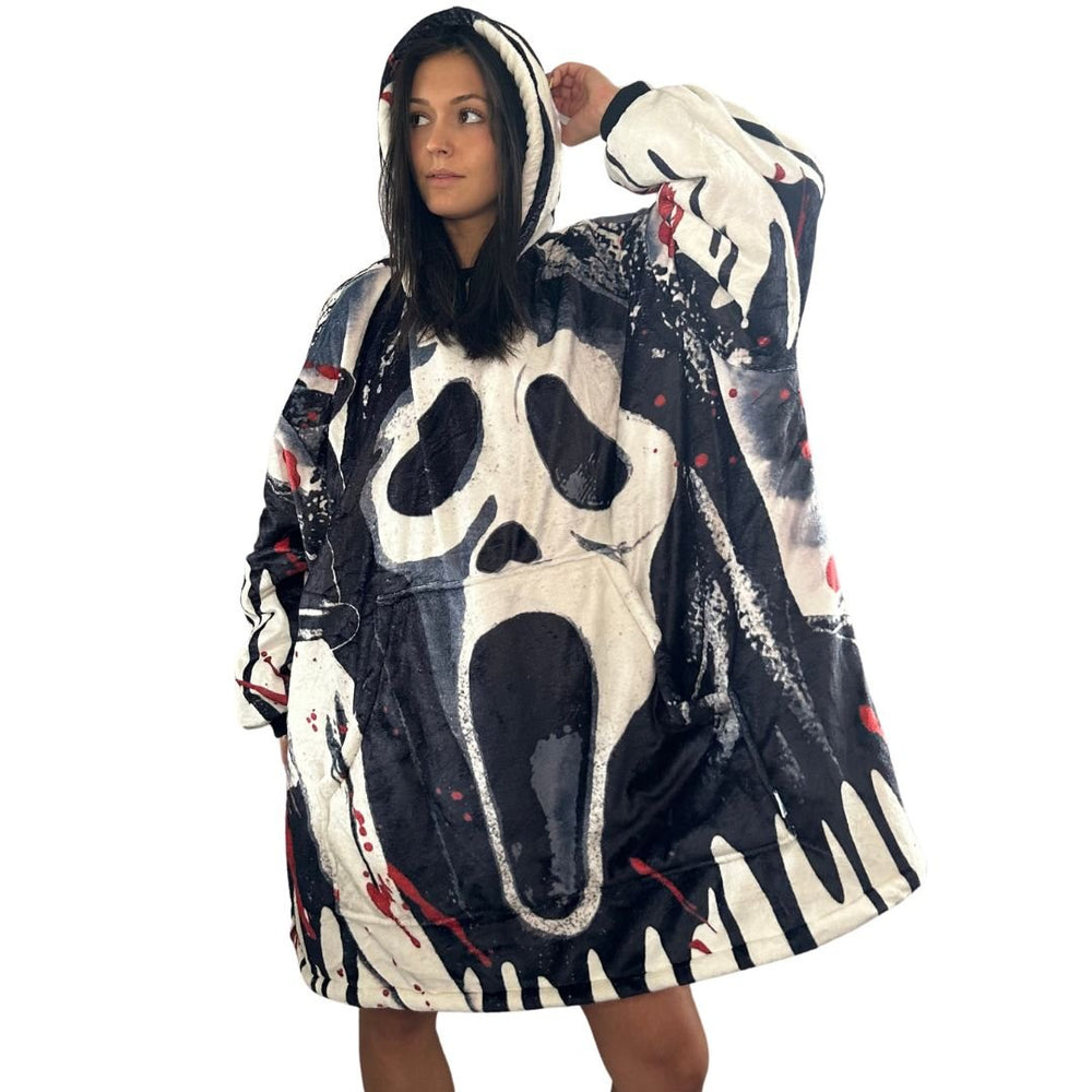 Ghost Face Horror Wearable Blanket Hoodie for Kids & Adults (ONLINE ORDER ONLY)