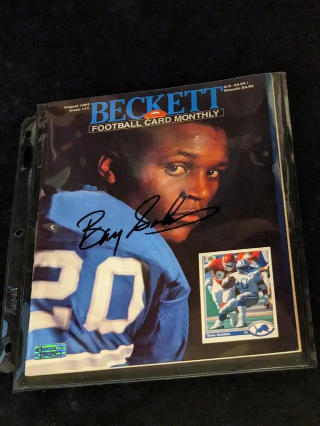 Barry Sanders autographed beckett magazine with coa (Online Order Only)