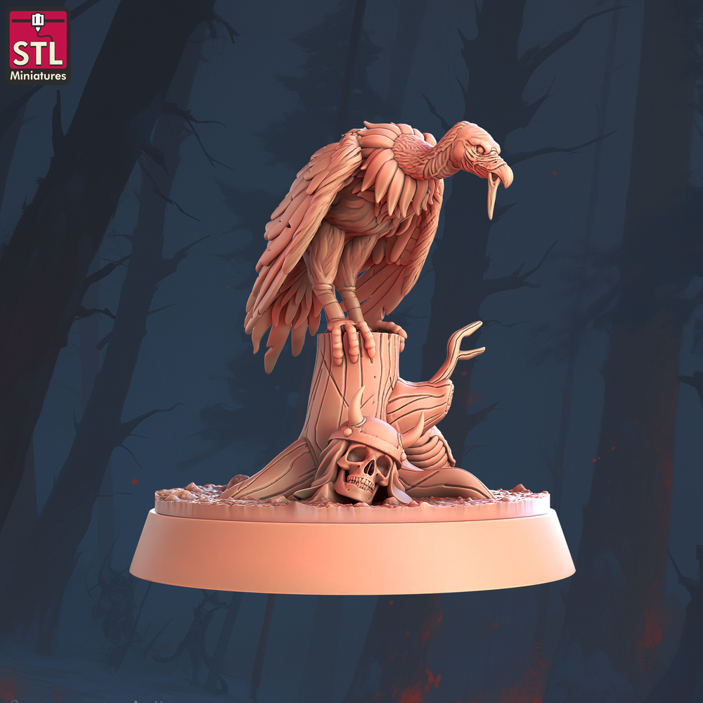 3D Printed STL Miniatures Vultures 28 - 32mm War Gaming D&D (Online Only)