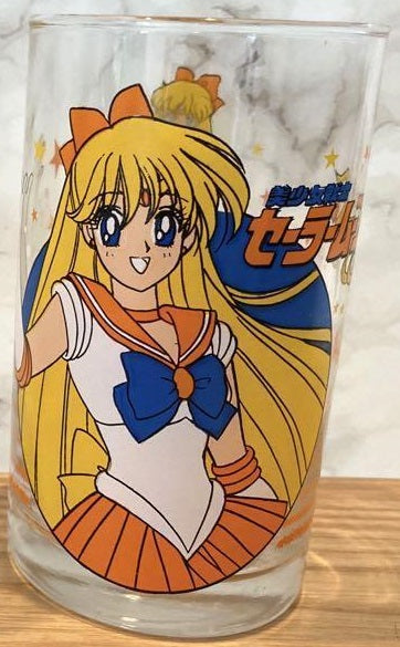Sailor Moon Glass Cup j9i10 - Sailor Venus Retro Very Rare
