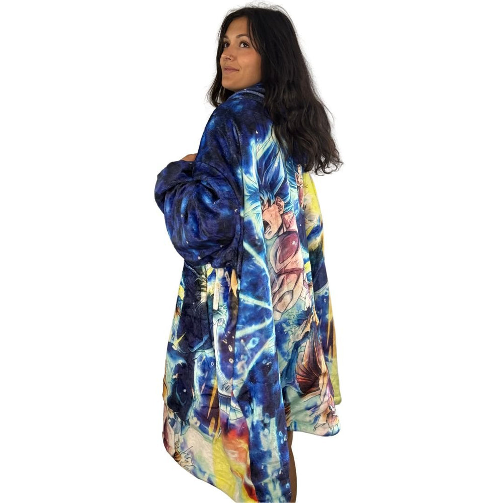 ltra Instinct Vegeta & Goku Wearable Blanket Hoodie for Kids & Adults (ONLINE ORDER ONLY)