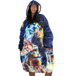 ltra Instinct Vegeta & Goku Wearable Blanket Hoodie for Kids & Adults (ONLINE ORDER ONLY)
