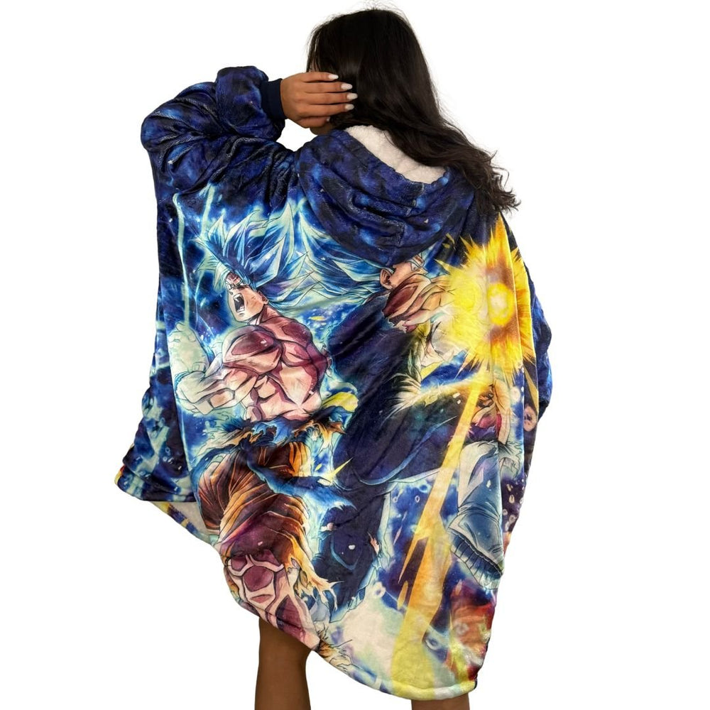 ltra Instinct Vegeta & Goku Wearable Blanket Hoodie for Kids & Adults (ONLINE ORDER ONLY)