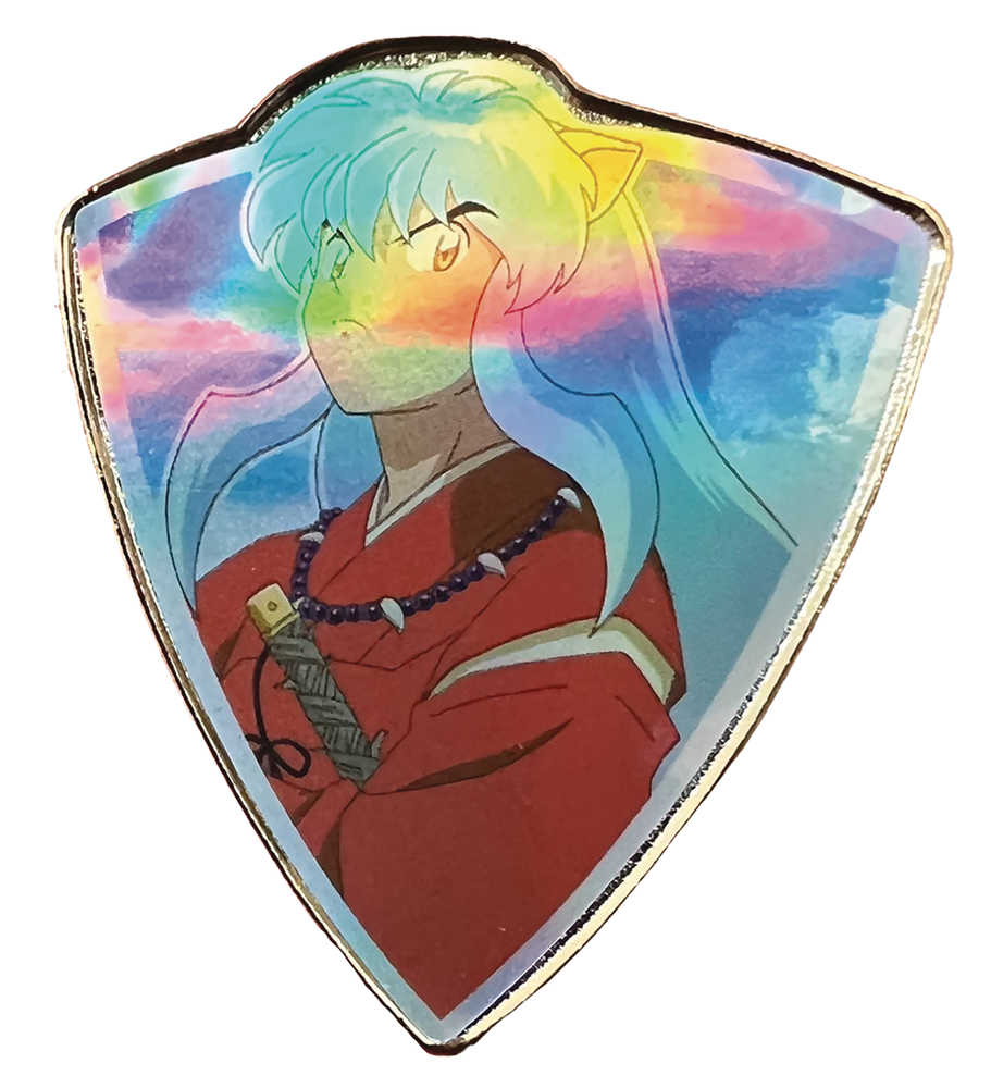 Inuyasha Rainbow Holo Foil Crest Pin