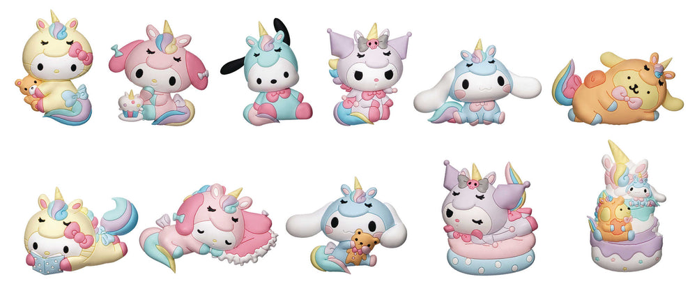 Hello Kitty & Friends S4 Unicorn 24pc 3D Bag Clip Blind Mystery Box Display
