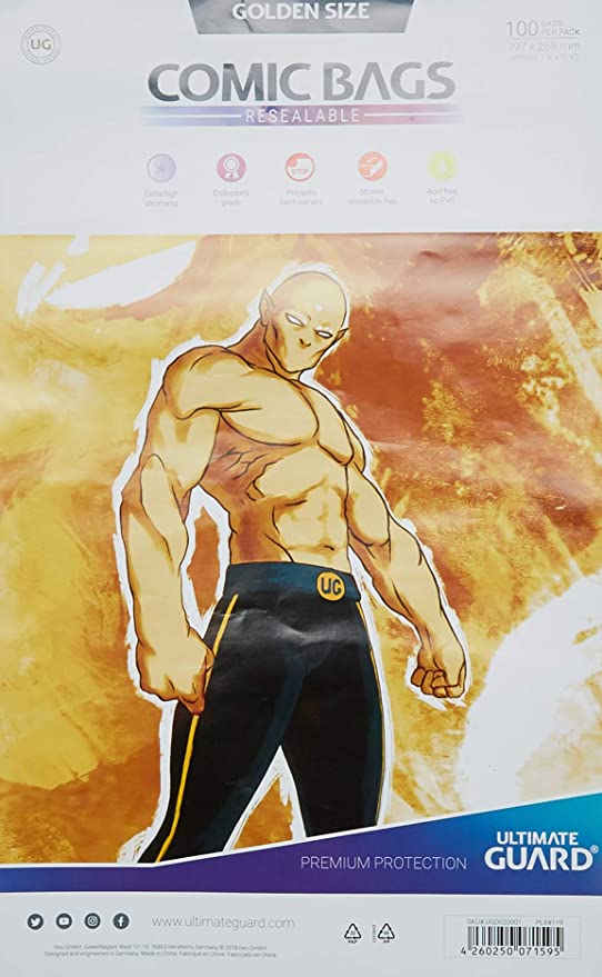 Golden Age Comic Bags Resealable (100 Pack)  - Ultimate Guard