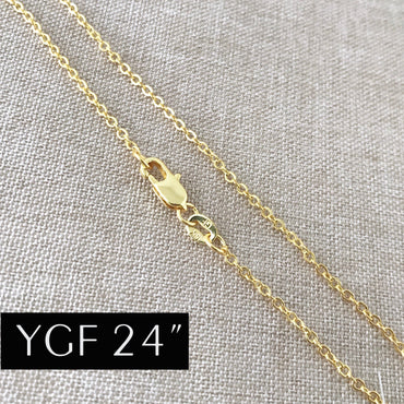 24" - 18KT Yellow Gold Filled Chain - Dainty Fine - 24" - 24 Inch Necklace - Lobster Claw Clasp - 18 Karat KT YGF - Cable Chain (ONLINE ORDER ONLY)