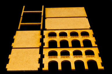 Middle East Two Story Building (MDF) - 15MMDF046-R (Online Order Only)