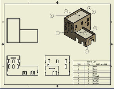 Middle East Three Story Building w/extension (MDF) - 15MMDF028 (Online Order Only)