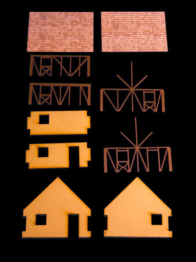 One Story Small Half Timber House  (MDF) - 15MMDF301 (Online Order Only)