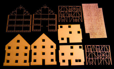 Three Story Medium Half Timber House with attic (MDF) - 15MMDF307 (Online Order Only)
