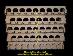 Paint Rack - 26mm, For Vallejo and Army Painter Style Dropper Bottles (Online Order Only) (Online Order Only)
