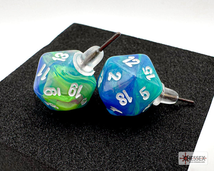 Stud Earrings Festive® Waterlily™ Mini-Poly d20 Pair (Online Only)