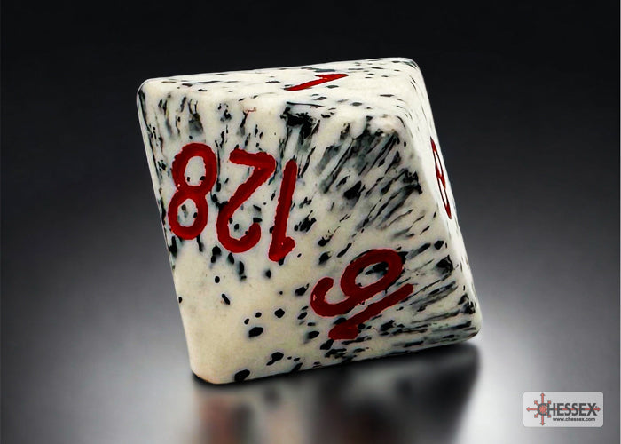 Speckled Red Dalmation 8-Sided Doubling Cube | 1-128 Backgammon Type Novelty Dice (Online Only)