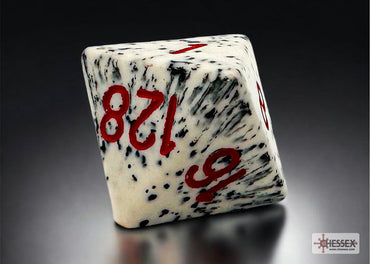 Speckled Red Dalmation 8-Sided Doubling Cube | 1-128 Backgammon Type Novelty Dice (Online Only)