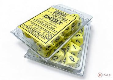 Opaque Pastel Yellow/back | 7-Dice, 16mm, 12mm, d10s by Chessex (Online Only)
