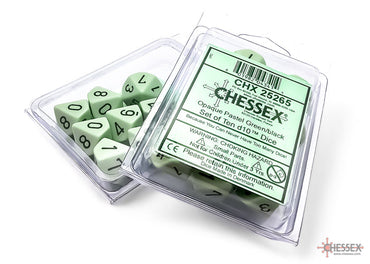 Opaque Pastel Green/back | 7-Dice, 16mm, 12mm, d10s by Chessex (Online Only)