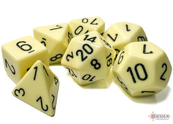 Opaque Pastel Yellow/back | 7-Dice, 16mm, 12mm, d10s by Chessex (Online Only)