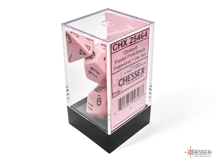 Opaque Pastel Pink/back | 7-Dice, 16mm, 12mm, d10s by Chessex (Online Only)