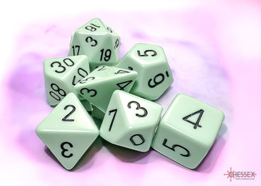 Opaque Pastel Green/back | 7-Dice, 16mm, 12mm, d10s by Chessex (Online Only)