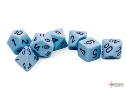 Opaque Pastel Blue/back | 7-Dice, 16mm, 12mm, d10s by Chessex (Online Only)