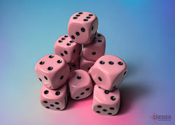 Opaque Pastel Pink/back | 7-Dice, 16mm, 12mm, d10s by Chessex (Online Only)