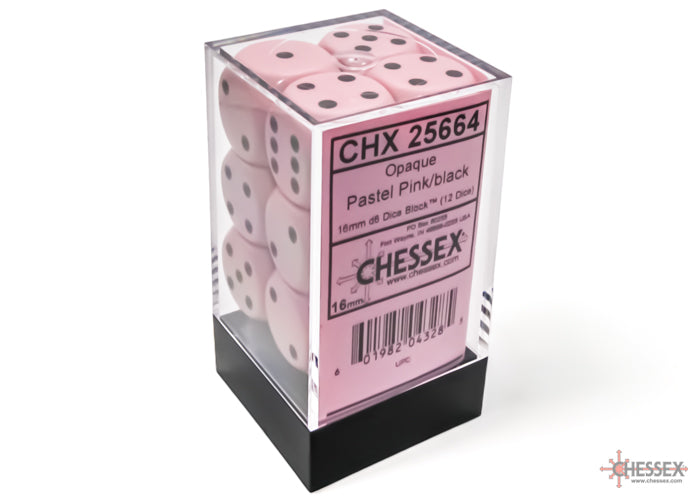 Opaque Pastel Pink/back | 7-Dice, 16mm, 12mm, d10s by Chessex (Online Only)