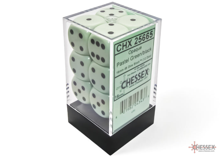 Opaque Pastel Green/back | 7-Dice, 16mm, 12mm, d10s by Chessex (Online Only)