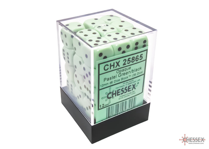 Opaque Pastel Green/back | 7-Dice, 16mm, 12mm, d10s by Chessex (Online Only)