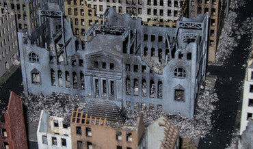 6mm WWII Government Building, Ruined (Matboard) - 285CSS034-1 (Online Order Only)