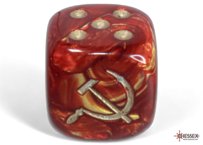 WW2 dice Soviet Scarab Scarlet/gold 16mm d6 Dice Block (12 dice) (Online Only)