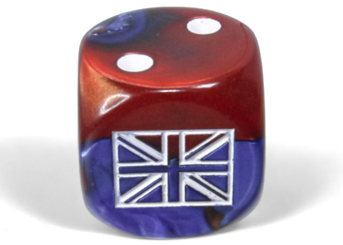 WW2 dice United Kingdom Gemini Blue-Red/white 16mm d6 Dice Block (12 dice) (Online Only)
